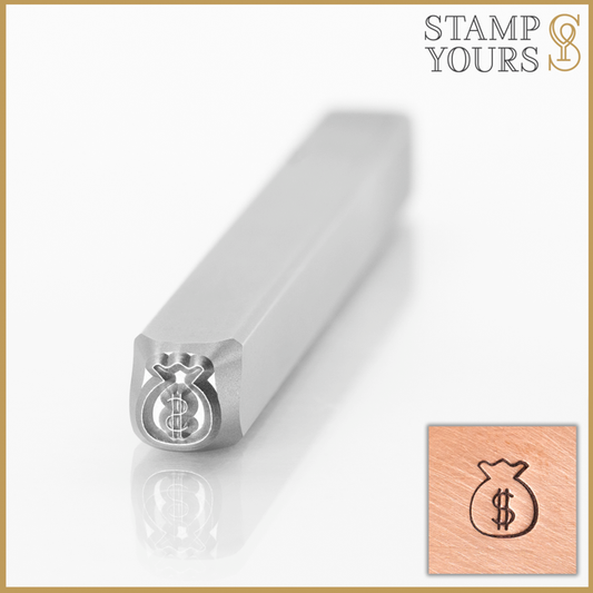Money Bag Metal Stamp Design For Stainless Steel and Jewelry By Stamp Yours