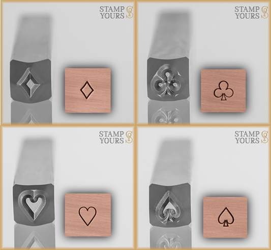Playing Card Suit Shapes Design Stamps - 4 Stamp Bundle - Stamp Yours