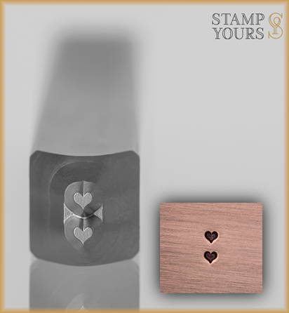 Heart Colon Design Stamp 3mm - Stamp Yours