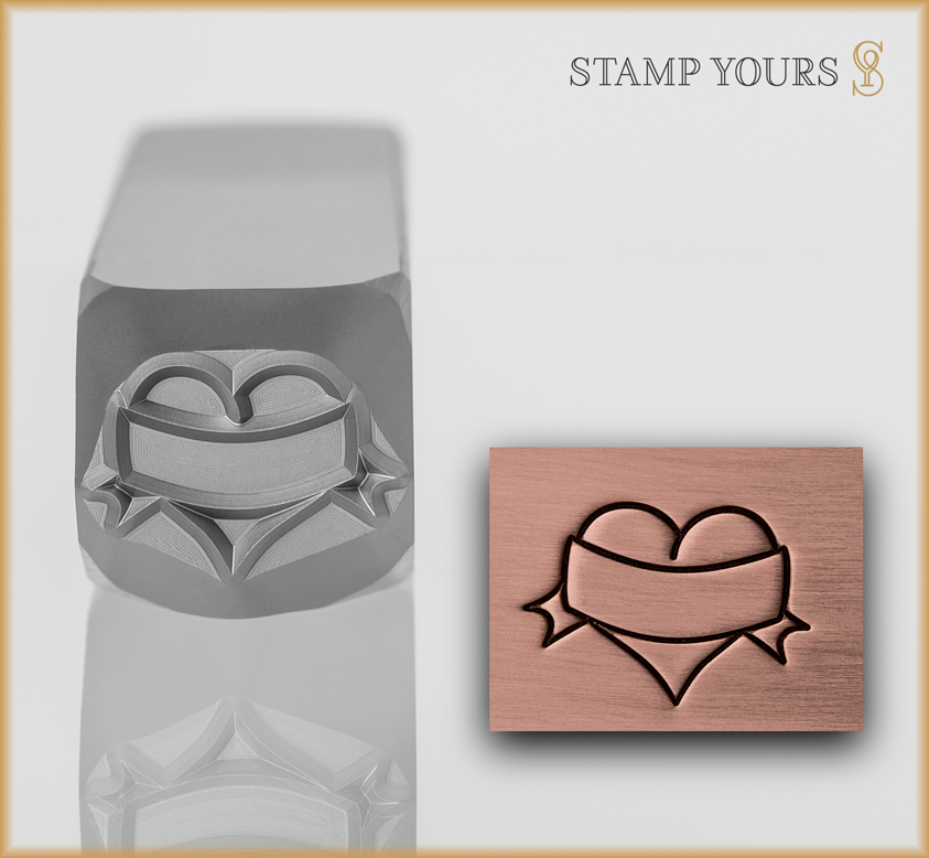 Heart with Banner - Stamp Yours