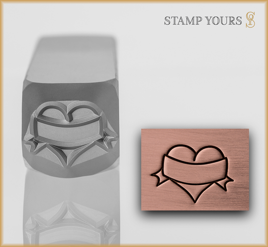 Heart with Banner - Stamp Yours