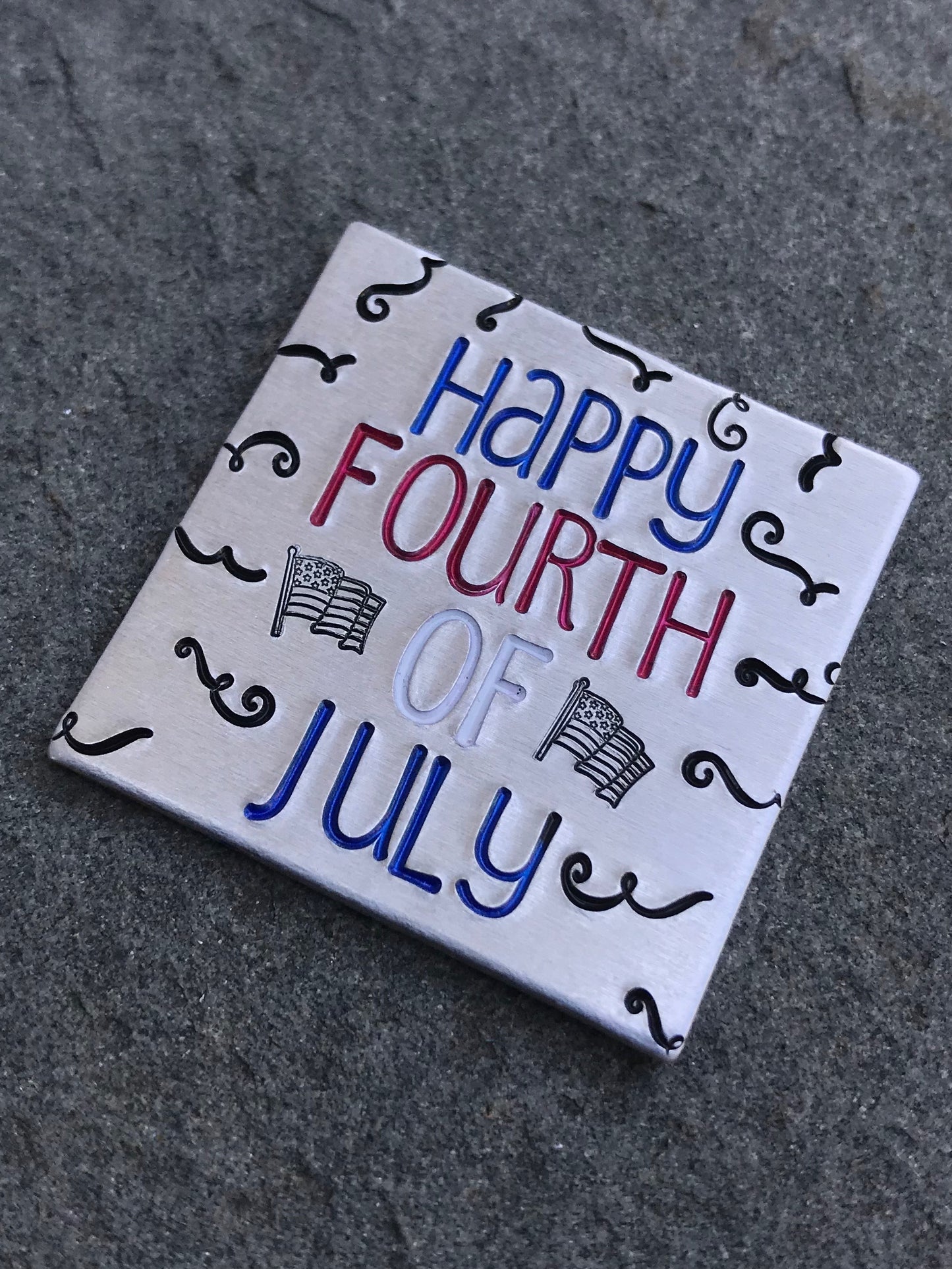 Waving Flag Metal Stamp
