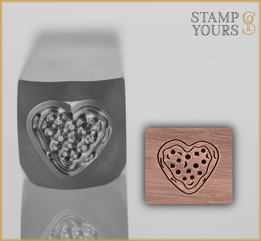 Pizza Heart Design Stamp 8mm - Stamp Yours