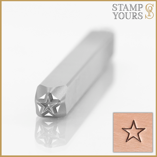 Star Outline Metal Stamp, Star Design Stamp