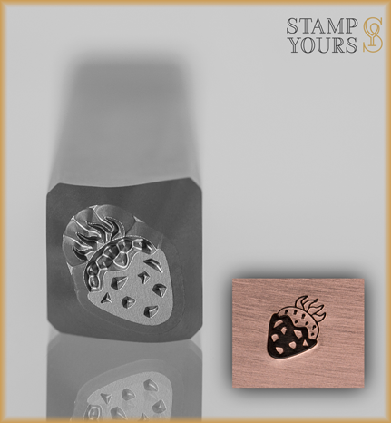 Chocolate Covered Strawberry Design Stamp 5.5mm - Stamp Yours