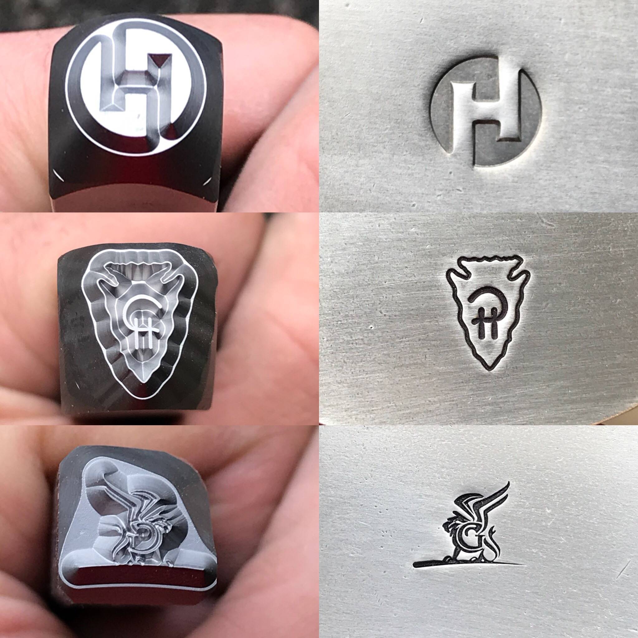 Custom Blacksmith Touchmark Stamps for Sale for Knives and Blades