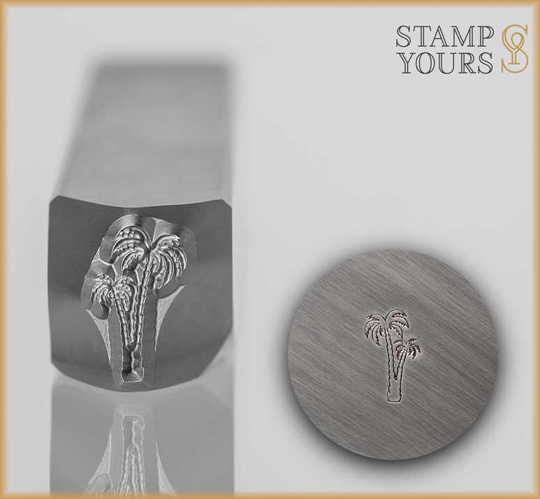 2 Palm Tree Outline Design Stamp - Stamp Yours