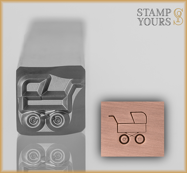Baby Buggy Design Stamp 7mm - Stamp Yours
