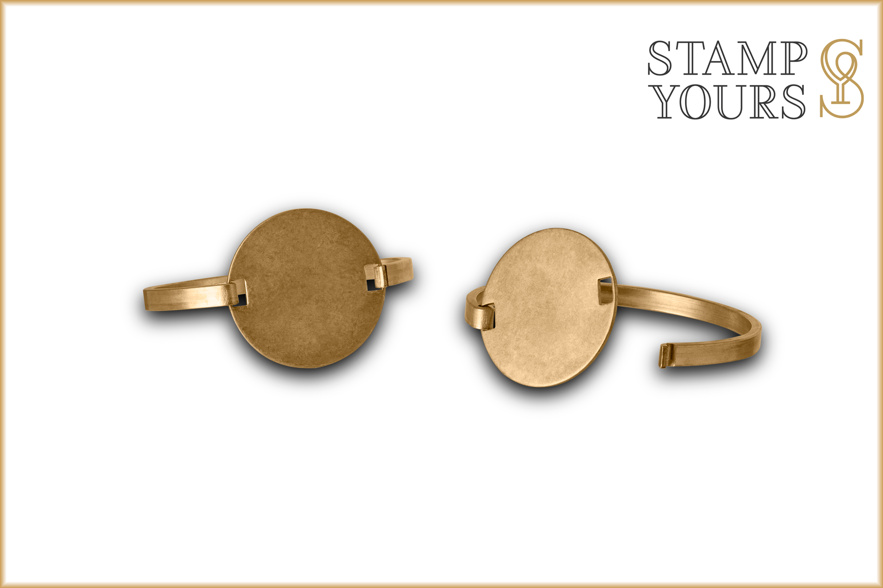 3/16" Round Brass Bracelet with Swing Top - Stamp Yours