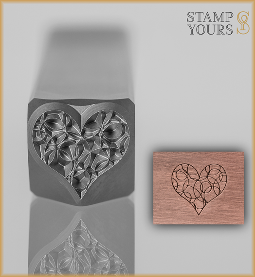 Bubbly Heart Design Stamp 8mm - Stamp Yours