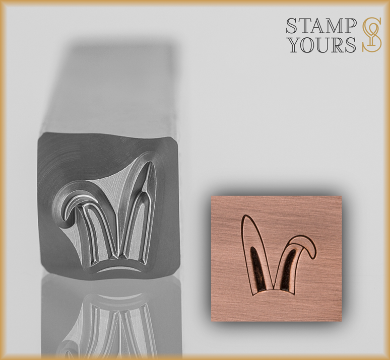 Bunny Ears Design Stamp 7mm - Stamp Yours