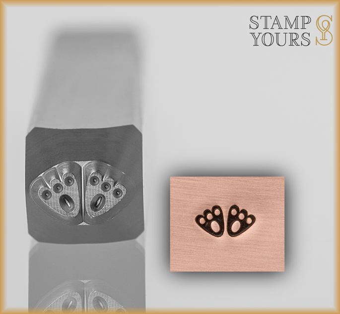 Bunny Feet Design Stamp 3mm - Stamp Yours