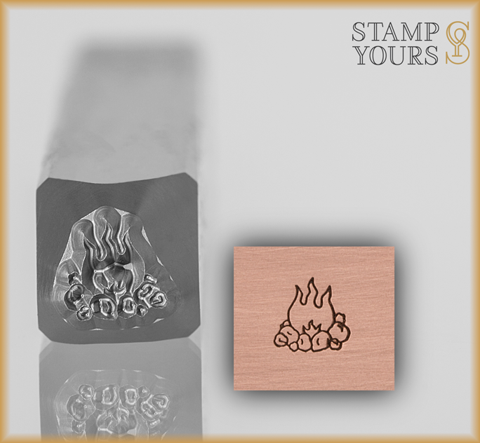 Camp Fire Design Stamp 5mm - Stamp Yours
