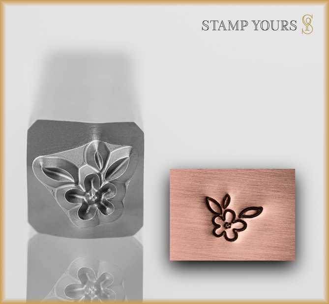 Flower with Leaves Design Stamp - Stamp Yours