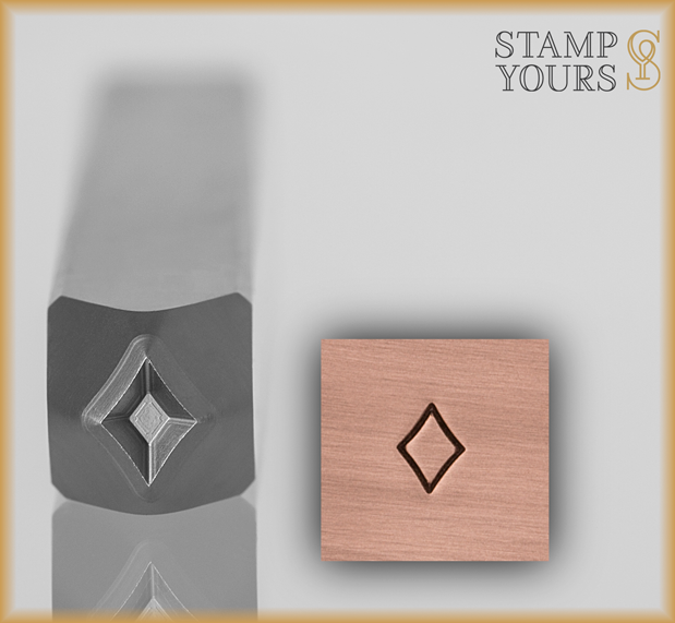 Diamond Suit Design Stamp 4mm - Stamp Yours