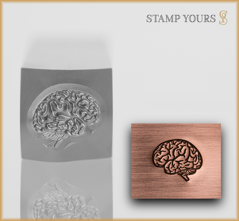Brain with Brain Stem Design - Stamp Yours