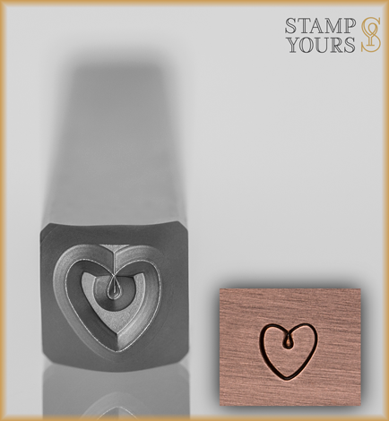 Heart Style 2 Design Stamp 4mm - Stamp Yours