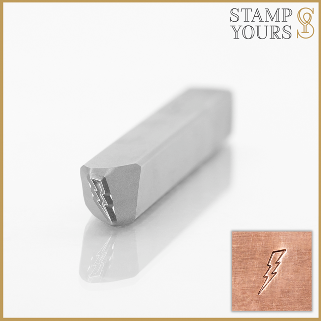 Lightning Bolt Metal Stamp Design For Stainless Steel and Jewelry By Stamp Yours