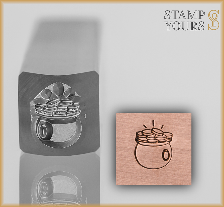 Pot of Gold Design Stamp 7mm - Stamp Yours