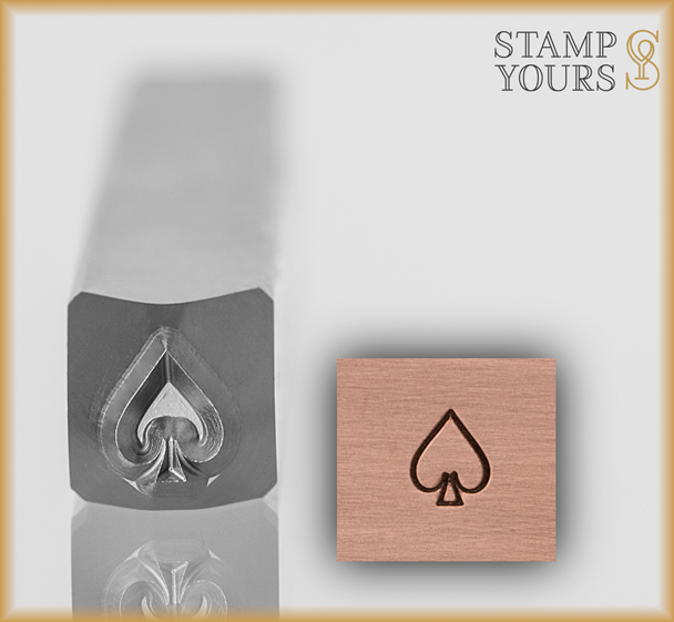 Spade Suit Design Stamp 4mm - Stamp Yours
